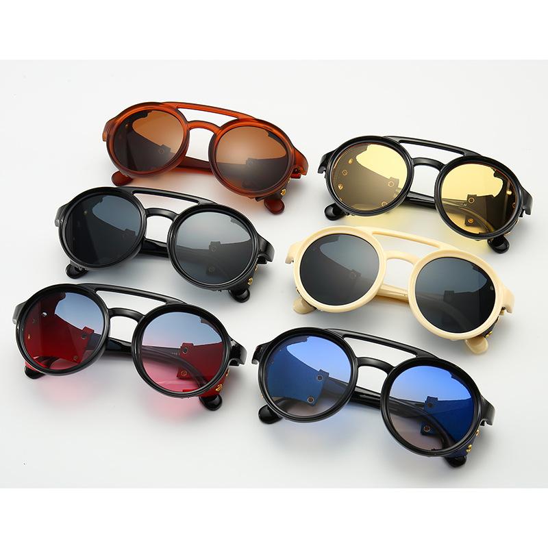 Vintage Retro Round Sunglasses for Mens Womens Cyber Punk Glasses Gothic Steampunk Sunglasses UV400 Glasses Oculos De Sol