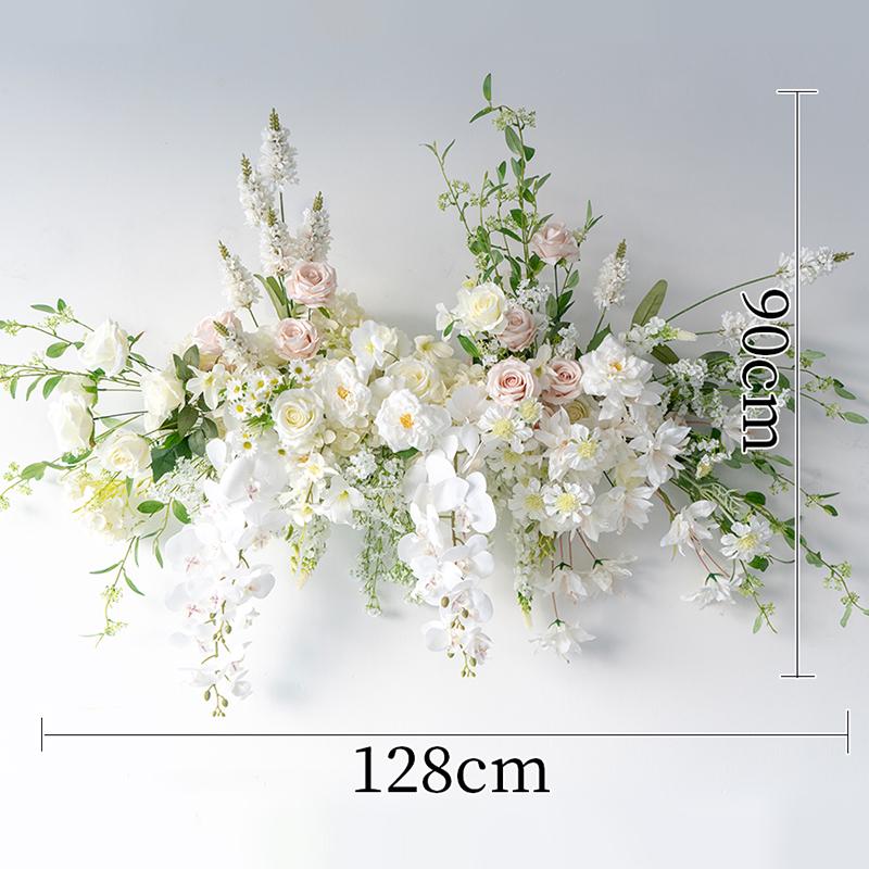 White Wedding Floral Art Wall Hanging Decoration - Artificial Flowers for Outdoor Event and Ceremony Background Arrangement