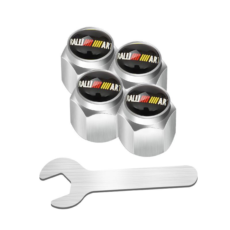 Alloy Car Wheel Tyre Tire Valve Stem Caps with Wrench For Mitsubishi Ralliart ASX Lancer Pajero Outlander Galant Mirage Colt