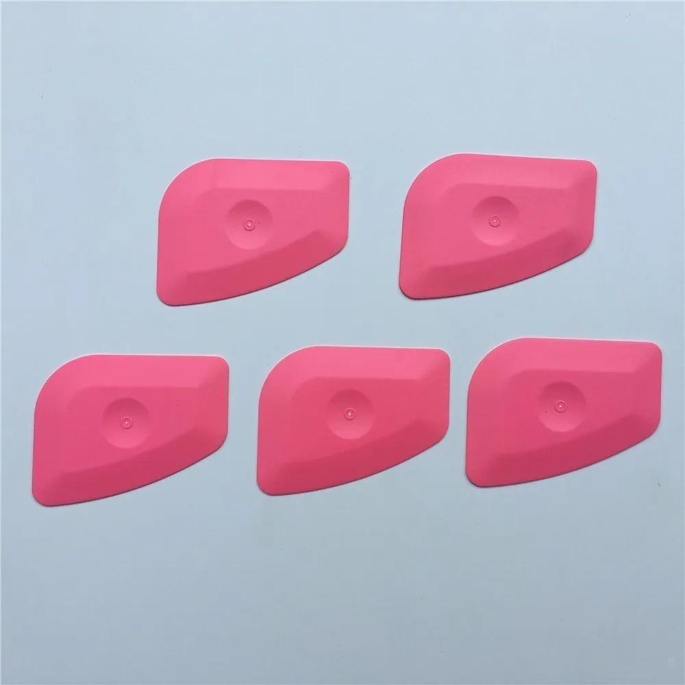 5pcs Pink Mini Squeegees For Vinyl Wraps & Window Tints - Durable Pp Material, Ideal For Car, Home & Office Use