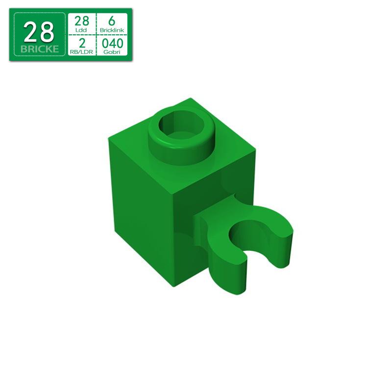 BRICKE 1x1 Brick with Connector Holder, Compatible with Lego 60475 30241 Small Building Blocks