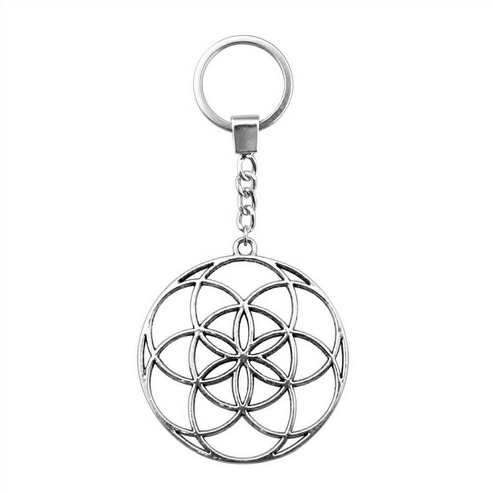 The Flower Of Life Keychain Craft Jewelry Victory Symbol Key Ring 30mm