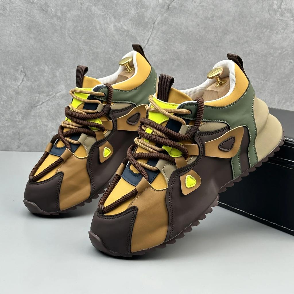 Modische klobige Turnschuhe für Herren, Winter, Plüsch, warme Schneeschuhe, modisch, lässig, Obermaterial aus Mikrofaserleder, erhöhte interne Plattform, Sportschuhe