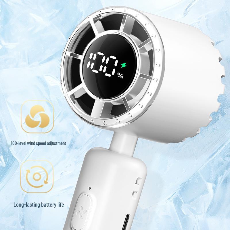 2025 Summer Turbo Handheld Fan with USB & Digital Display, 100 Speeds—Portable for Office & Outdoor Use