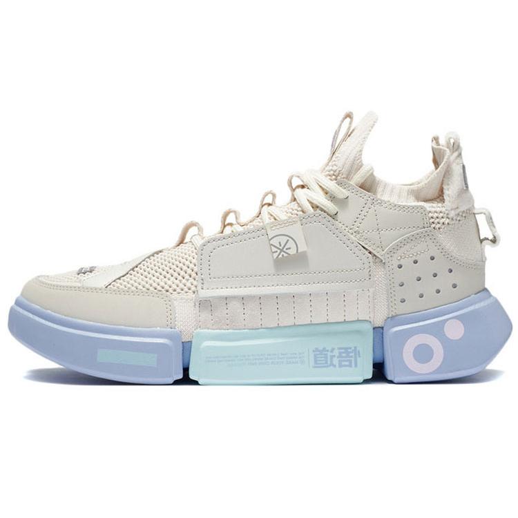 New LiNing Essence 2 ACE Cotton Candy Cushioned Wear Resistant Slip Resistant Mid Top Basketball Shoes Pearl White ABCS011-1
