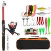Portable Heavy-Duty Surf Fishing Rod Set Fiberglass Telescopic Casting Shore Ocean 4-Section 1.5m2.4m