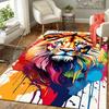 1pc Serious Lion Print Design Area Rug - Soft, Anti-Slip, and Durable Gaming Room Decor for Bedroom