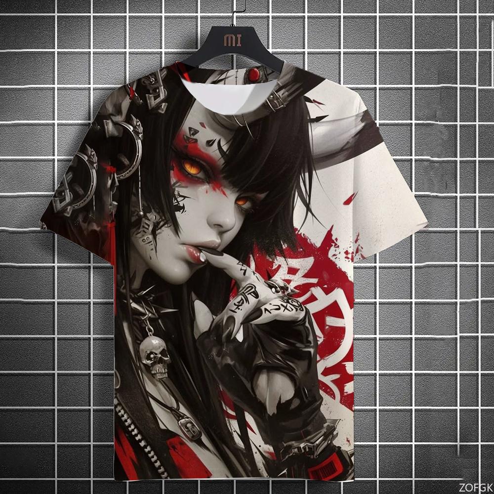 Men's and women's summer fashion 3D printing Japanese anime printing T-shirt casual  round neck casual short sleeve
