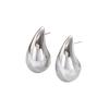 Exaggerated Punk Water Drop Earrings: Large Teardrop Pendant with Bright Finish
