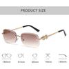 New Fashion Luxury Designer Sunglasses Women Rimless Flower Oval Elegant Shades Trendy Party Cute Glasses