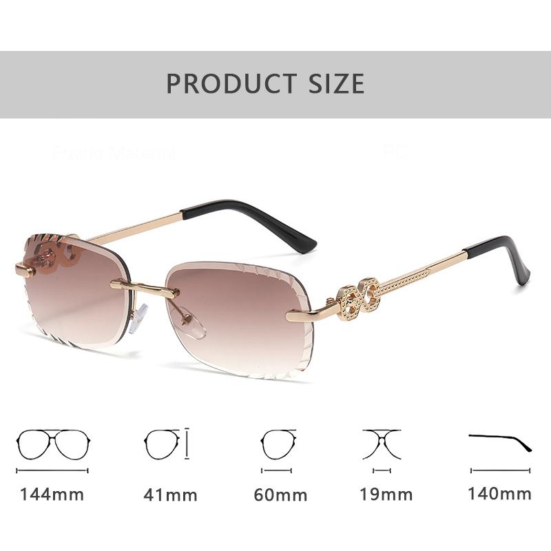 New Fashion Luxury Designer Sunglasses Women Rimless Flower Oval Elegant Shades Trendy Party Cute Glasses