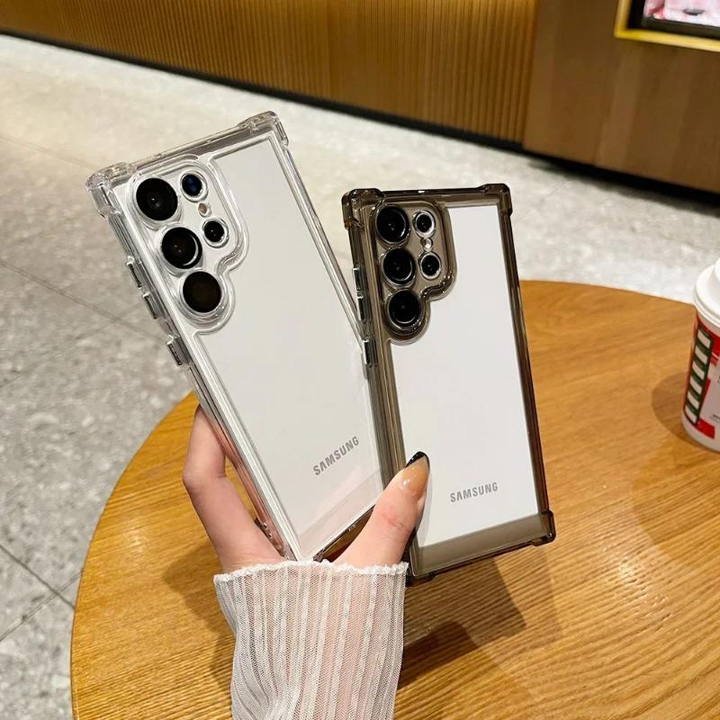 Luxus-Objektivschutz-Telefonhülle für Samsung Galaxy S24 S23 S22 Ultra S24 Plus S23 FE 5G Bumper Hard Acryl Transparent Cover