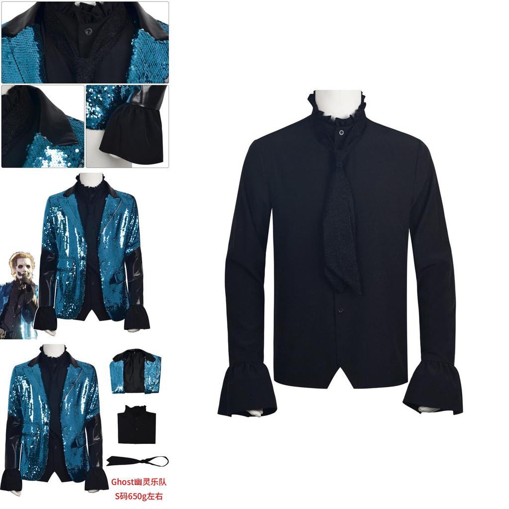 Cosplay kostým skupiny Ghosts pro muže s flitrovaným oblekem na Halloweenskou párty a vystoupení