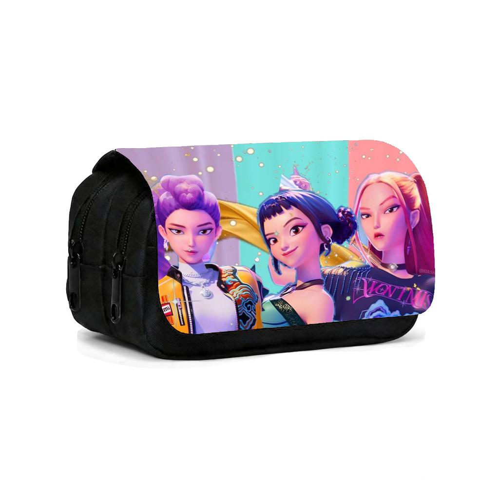 K-Pop Witch Hunters Children'S Double Flip Pencil Case Student Large Capacity Pencil Case Double Pencil Case
