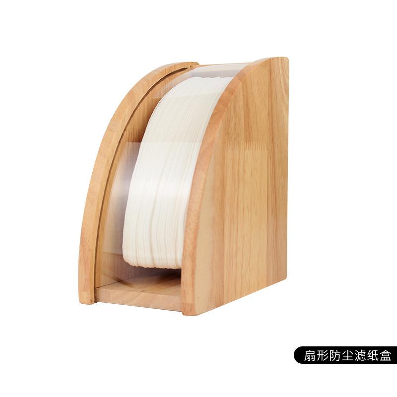 Dust Proof Filter Box V-shaped Coffee Filter Box Storage Rack Solid Wood Filter Box V60 Filter Paper Holder