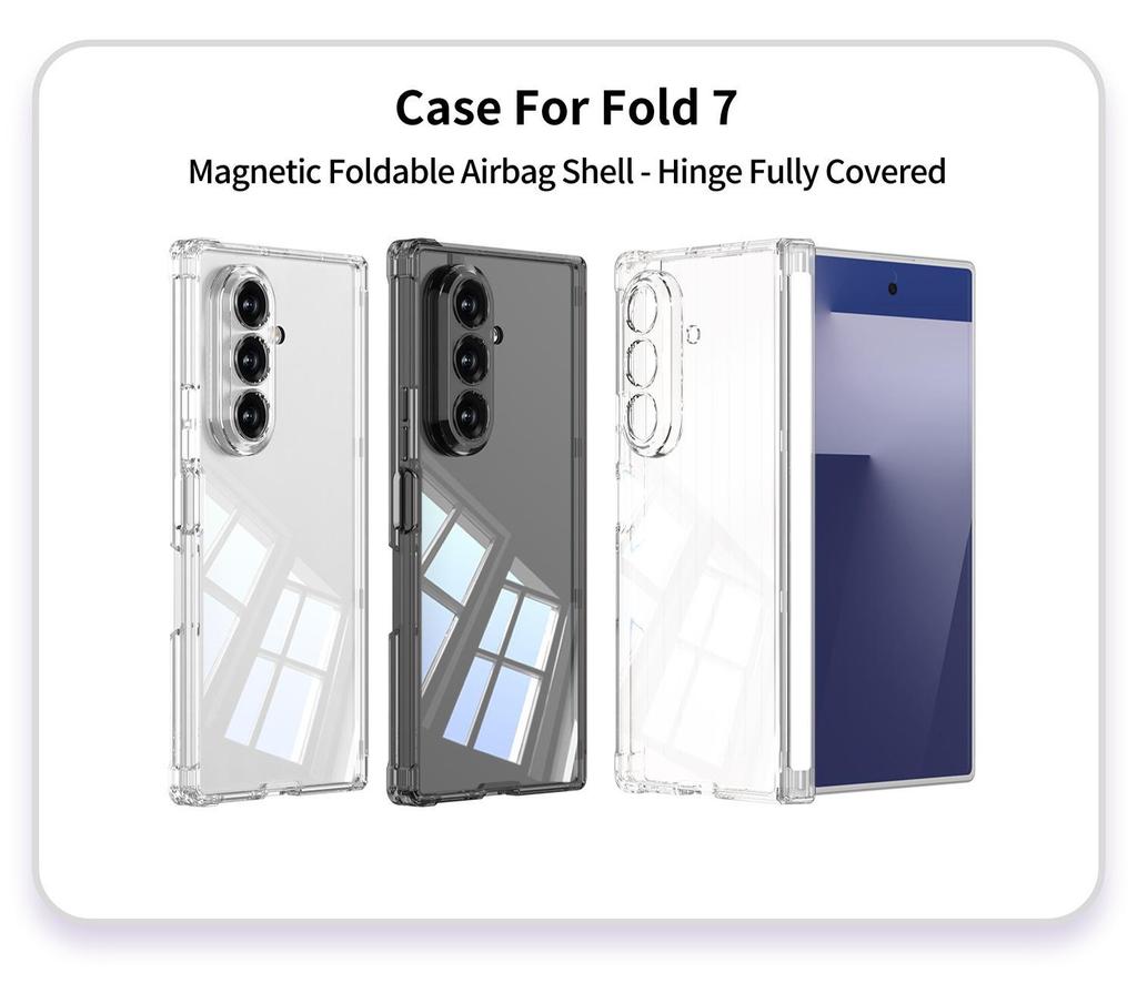 Samsung Z Fold7 Airbag Drop-proof Magnetic Magsafe Acrylic Case for 6th/7th Gen Foldable Phone.