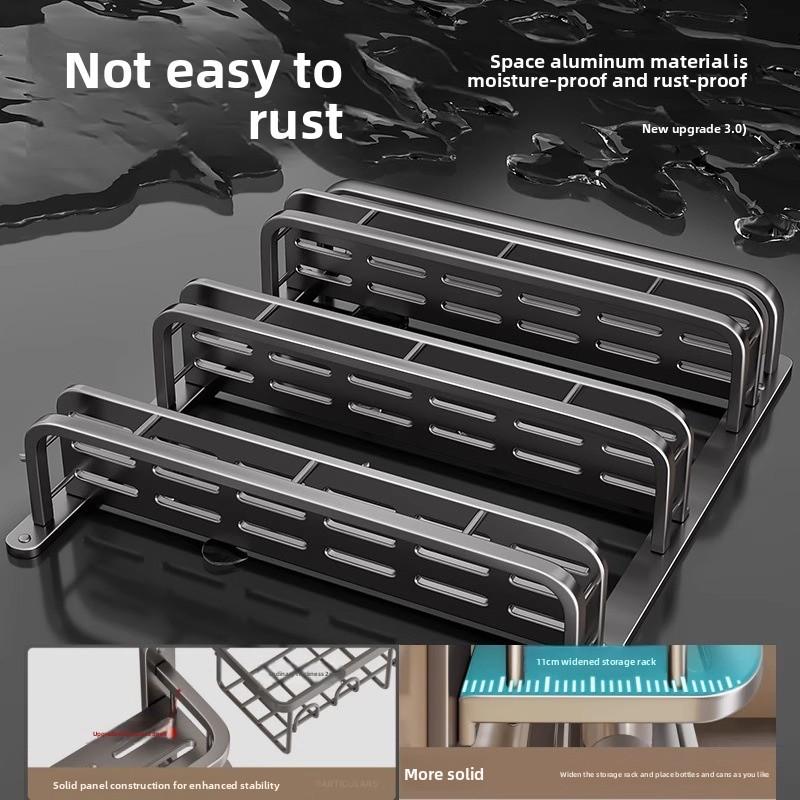 Modern Aluminum Wall Mount Shelf For Bathroom With Anodized Surface And Heavy Duty