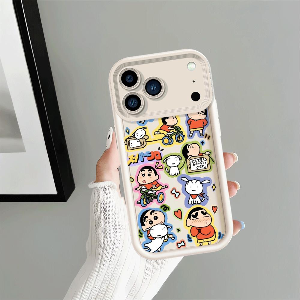 Phone Cover Case for iPhone 14 17 Pro Max 11 Air 13 16 12 Pro 15 Plus Colorful Crayon Shin Chan