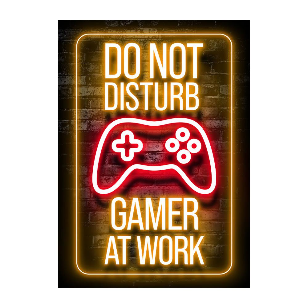 Neon Gaming Gamer Wandkunst Poster Drucke Gamer Leinwandmalerei Leinwandbild für Kinder Jungenzimmer Dekoration Spielzimmer Cuadros