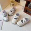 2025 spring and summer new girls small leather shoes Mary Jane shoes flat-bottomed versatile casual shoes puff single shoes leather shoes