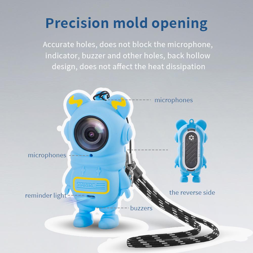 Silicone Case for Insta360 GO 3 Camera Spaceman Silicone Housing Protector Scratchproof Cartoon Silicone Case Camera Accessories