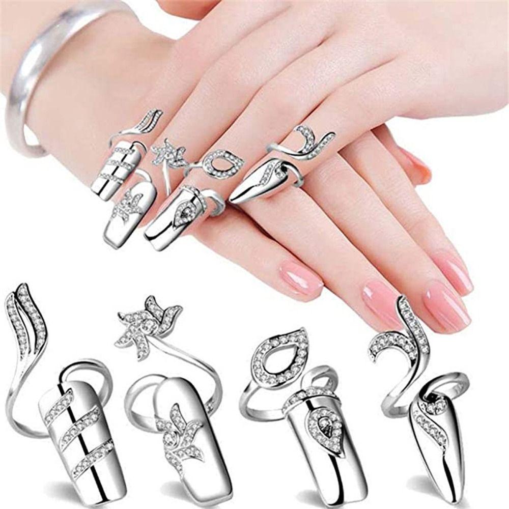 Öffnungsring Mädchen Geschenk Zink Zinklegierung Fingerring Modeschmuck Fingernagelschutz Frauen Nagelring
