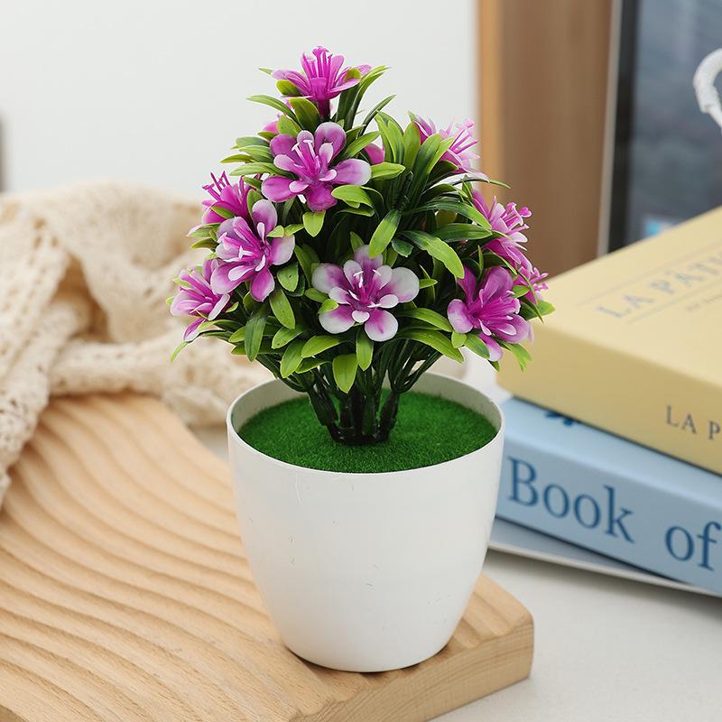 1pc Artificial Potted Plant Small Bonsai Flowers Pot Simulated Tree Ornaments Wedding Home Hotel Office Table Decor Fake Plants