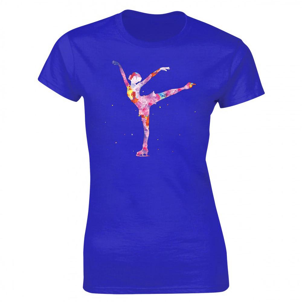 Unisex Funny Beautiful Ice Figure Skater Girl T Shirts Graphic Streetwear Short Sleeve Birthday Gifts Skating T-shirt Unisexs Clothing