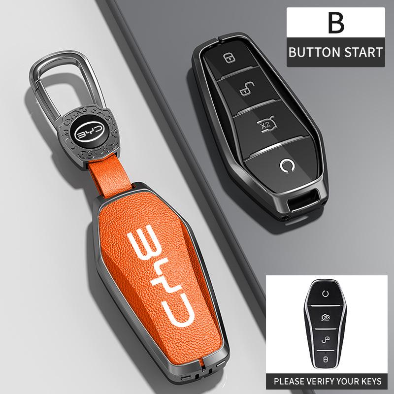 BYD Han Key Cover - Compatible with BYD Qin Pro, Song Max New Energy, Tang, and Song Plus Cars, Features Metal Shell and Bag Buckle.