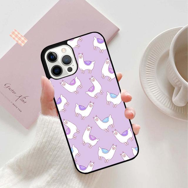 

Cute Llama Alpaca Animals Cartoon Phone Case Cover for iPhone 17 Air 16 15 14 13 11 12 Pro Max Plus Shell Coque iPhone 13