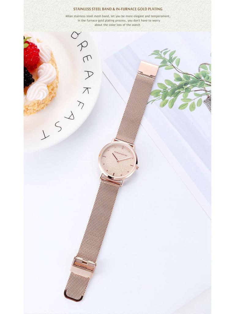 Japanese Movement Ladies' Mesh Strap Quartz Watch - Starry Sky Waterproof Design