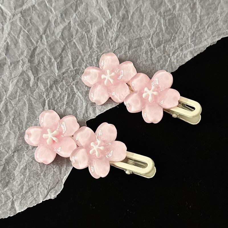 Sweet Cute Cherry Blossom Hair Side Clip Headwear Cute Girls BB Clip Y2K Side Bangs Clip Hair Accessories Fresh Flowers Hairpins