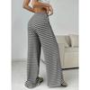 Women's Clothing, New Styles, Casual Pants, Striped, Solid Color, Elastic, Drawstring, Cotton, Straight Leg Pants