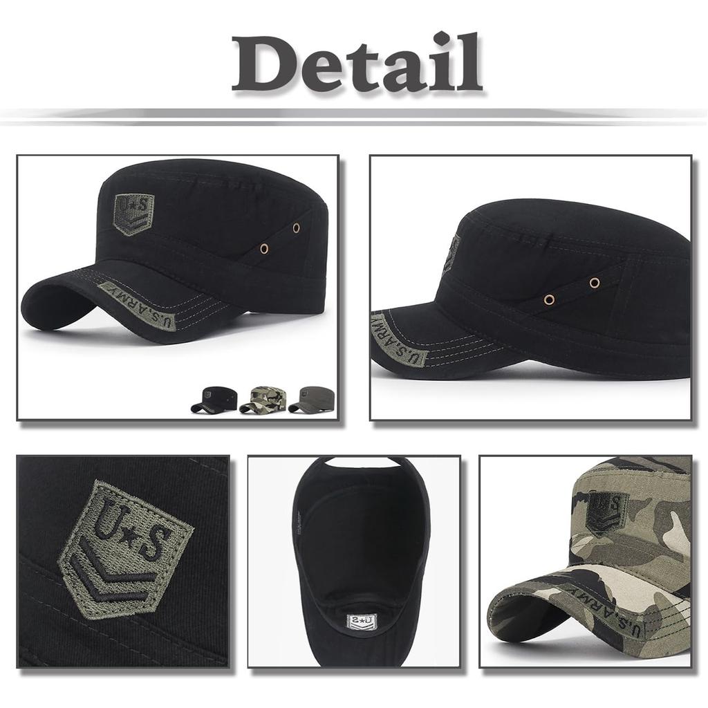 Camouflage Embroidered Military Work Logo Free CZ808 [White Fang] Cap, Size, Stylish, Men's, (Green)