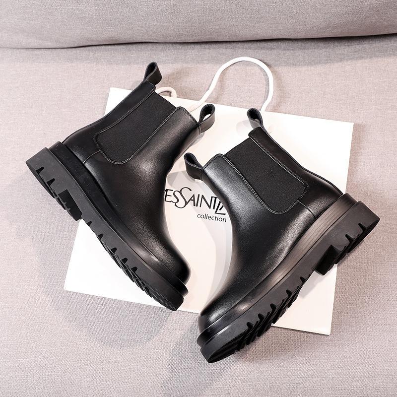 Martin boots women's new cigarette tube platform Chelsea short boots women
