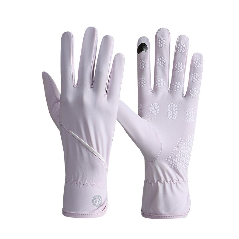 Women's Extended Length Anti-UV Ice Silk Gloves - Non-Slip, Thin, Perfect for Summer Outdoor Sports
