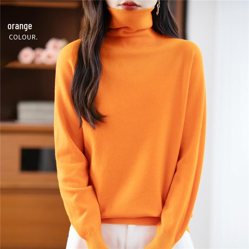 Women's Velvet Long Sleeve Knitwear: Versatile Plus Size High Neck Lapel Sweater for Autumn & Winter