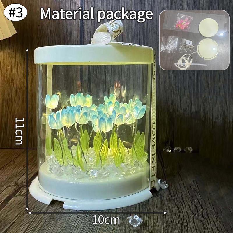 Cake Tulip Nightlight Gifts DIY Material Pack Creative Valentine's Day Gift Handmade Tulip Decoration Cake Box Gift Bag Set