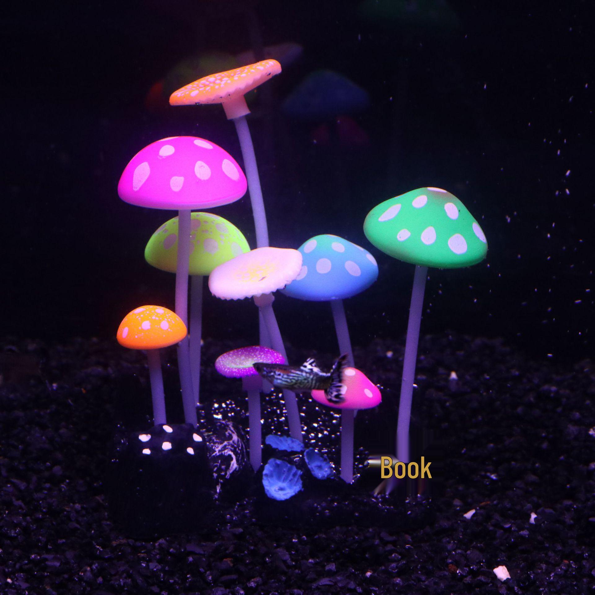 Silicone Coral Mushroom Aquarium Ornament - Nine-headed Simulation Design