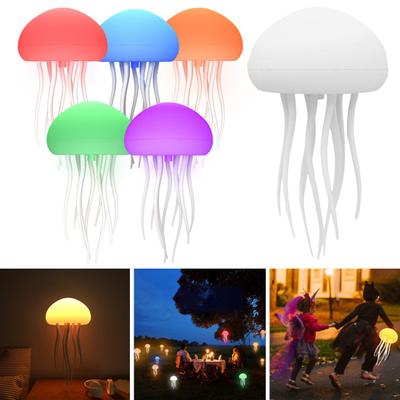 Noční světlo s hlasovým ovládáním, lampa s medúzou a tančícíma nohama, jemná záře, dobíjecí