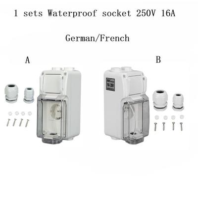 1 STÜCK IP66 Deutsch/Französisch Neue Wasserdichte Steckdose 250V 16A Kippschalter-Steckdose