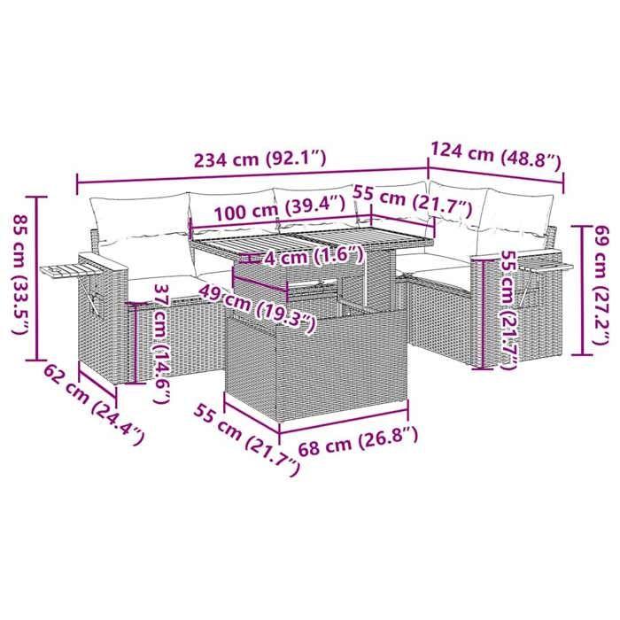 VidaXL Salon de jardin 5 pcs avec coussins noir résine tressée acacia 3327598