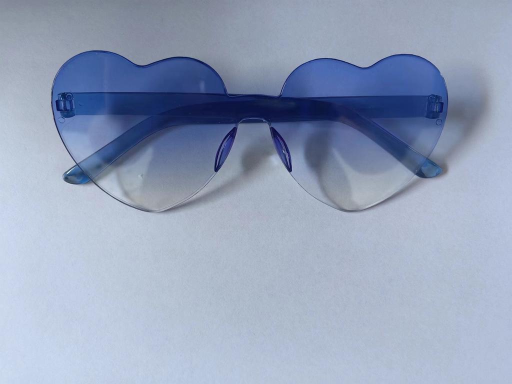 2817 Peach Heart Sunglasses, Love Sunglasses, Trendy Frameless One-Piece Sunglasses