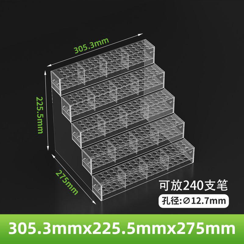 Makeup Paint Brush Organizer Rack Pen Display Stand,Multi-Level Plastic Organization Rack Pencil Holder,Clear Pen Display Holder