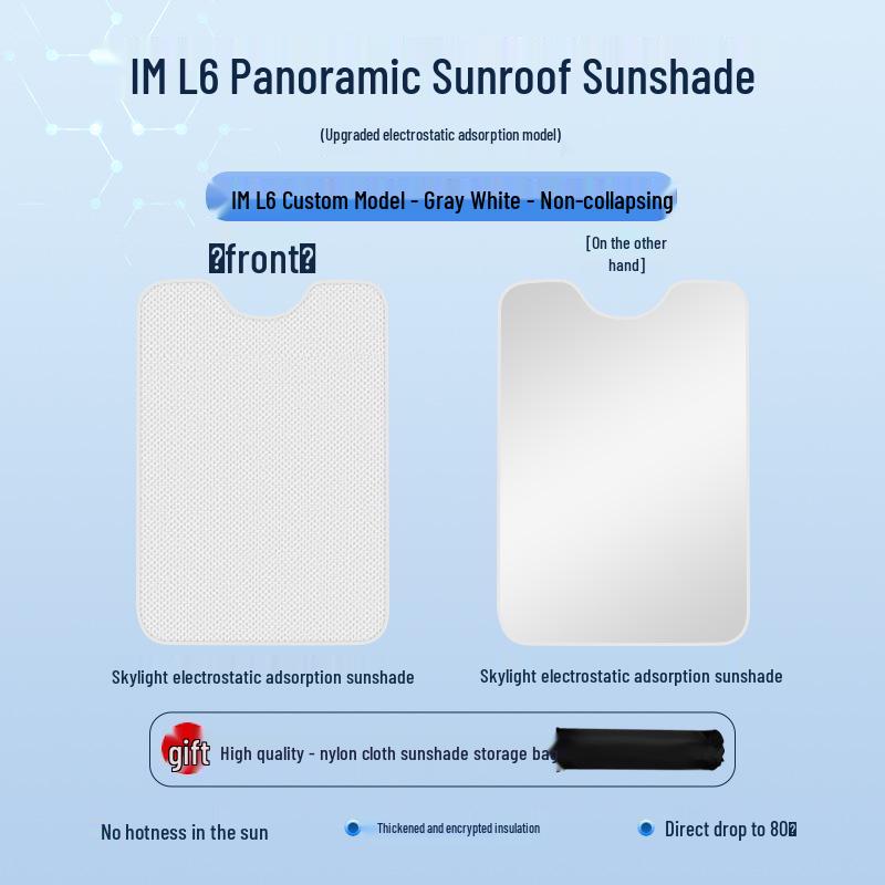 IM L6 2024 Model Sunroof Static Sunshade: Heat Insulation, Sun Protection, Privacy & Opaque Camping Baffle.