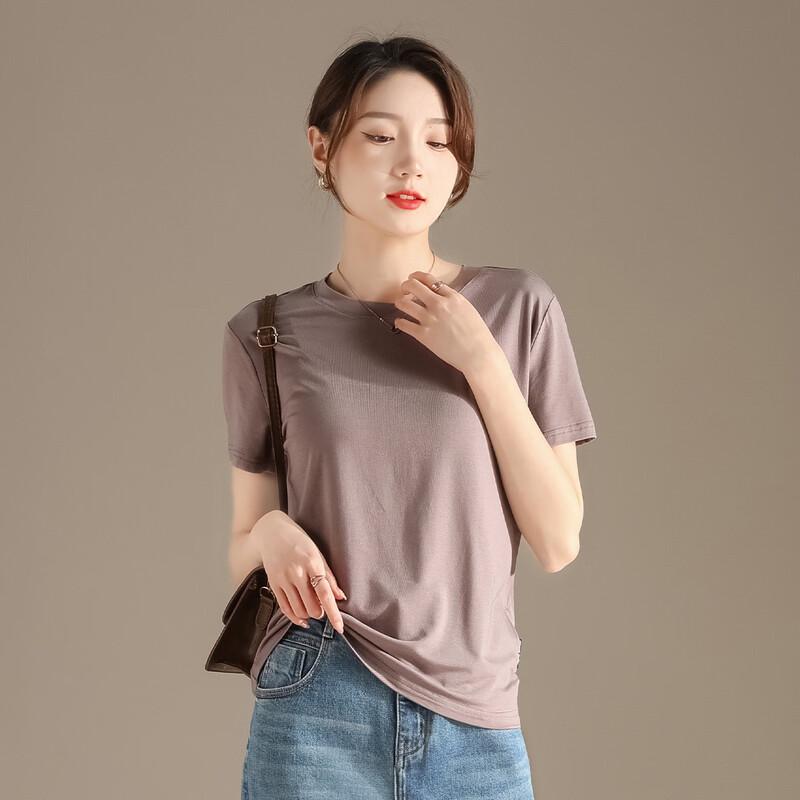 RAIN.CUN Women's High-Elastic Slim Fit Short Sleeve T-Shirt