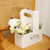 Foldable Flower Packaging Boxs Thickening White Kraft Paper Hand-held Flower Box Milk Tea Coffee Takeaway Hand-held Cup Holder