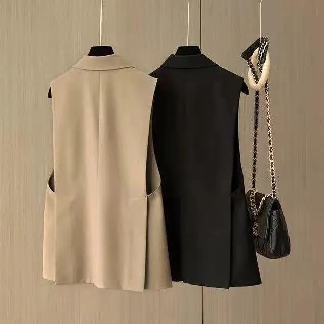 Suit Vest Women's Autumn Loose Outer Sleeveless Spring and Autumn Sleeveless Suit Vest Vest Jacket