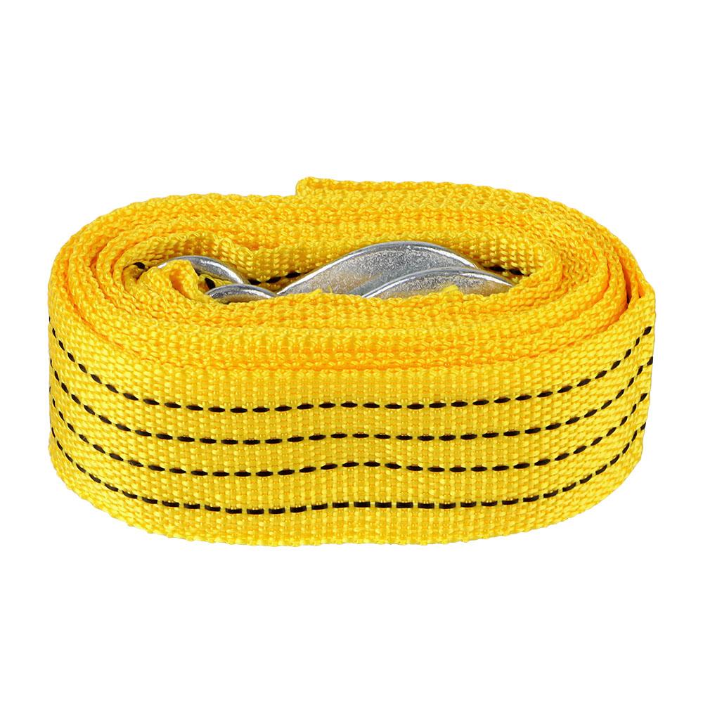 

LEEPEE 3M 3Tons флуоресцентный нейлон с крюками из легированной стали для автомобиля, грузовика, прицепа, внедорожника, аварийный буксировочный ремень, автомобильный буксировочный трос жёлтый