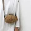 Yogodlns Fish Shape Canvas Messenger Bag Fashion Cute Embroidery Portable Zippered Small Purses Handbags Mini Crossbody Bag
